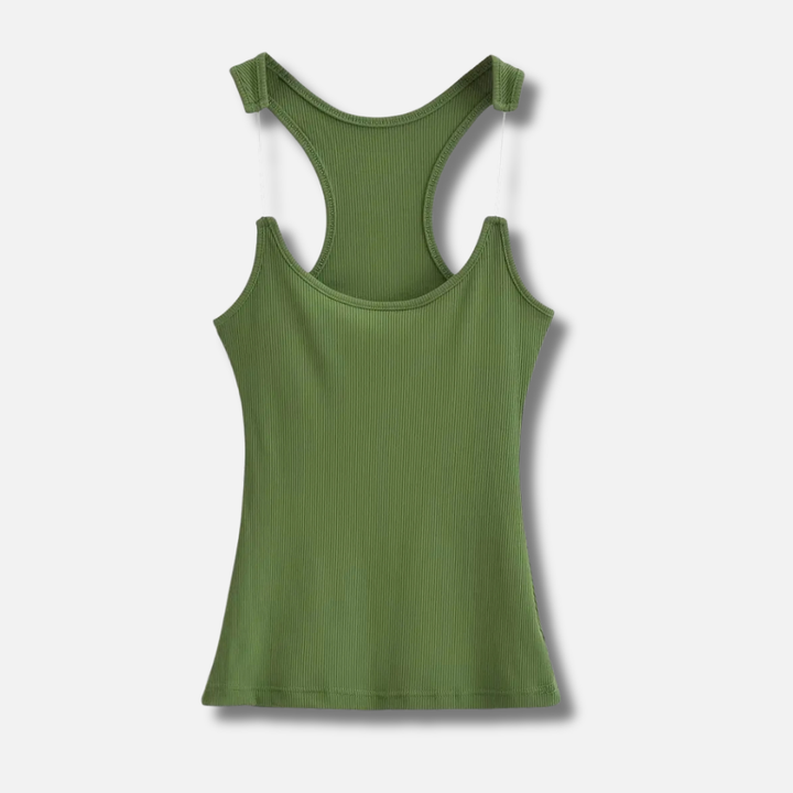 Invisible Strap Ribbed Tank Top for Women