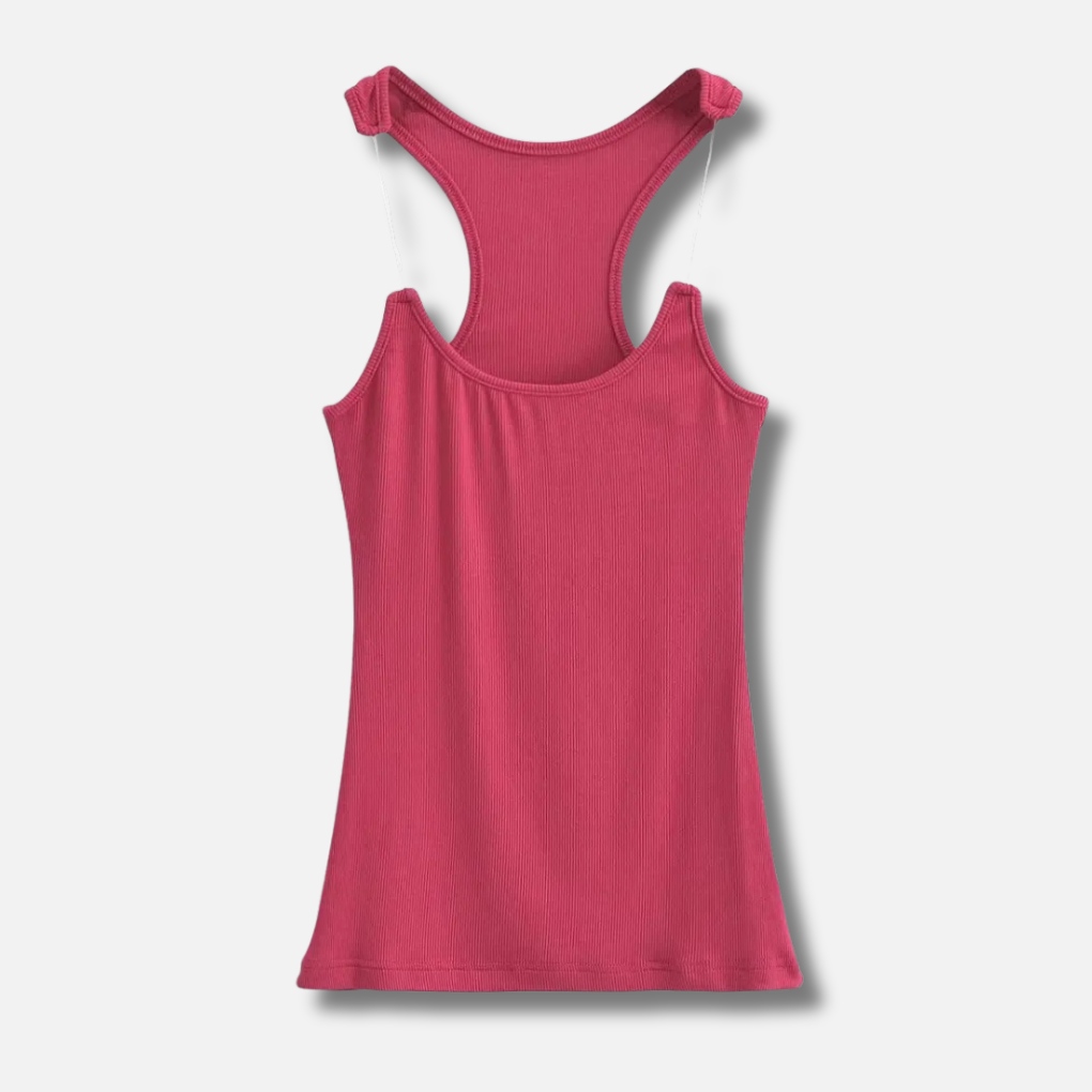 Invisible Strap Ribbed Tank Top for Women
