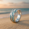 Beach Wave Aurora Ocean-Inspired Ring for Holiday Style Jewelry