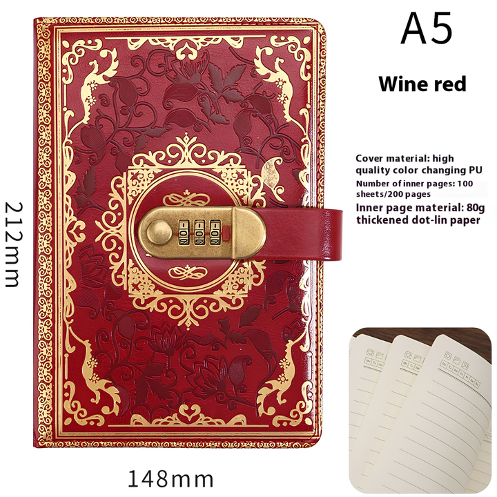 A5 Lockable Password Diary Notebook
