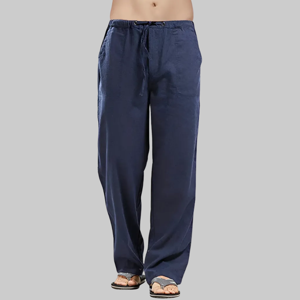 Breathable Linen Men's Pants with Oversized Fit