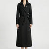 Double-Breasted Belted Long Coat for Women