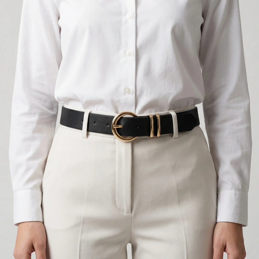 Beltriva - 3-Piece Gold Buckle Waist Belt Set