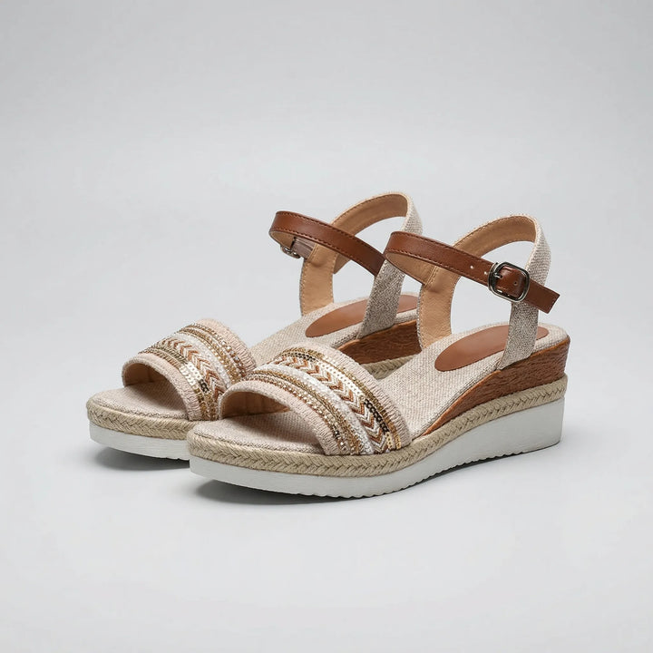 Bohevia - Open-Toe Boho Wedge Sandal