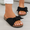 Bow-Detail Flat Slide Sandals for Women