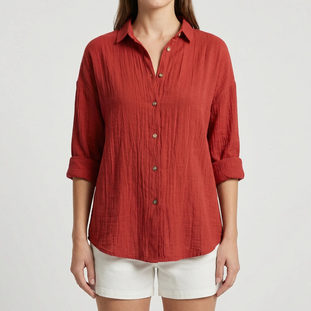 Brentelle - Relaxed Button-Down Long Sleeve Shirt