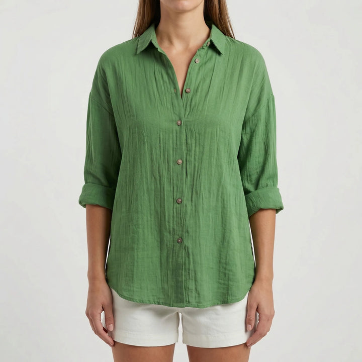 Brentelle - Relaxed Button-Down Long Sleeve Shirt