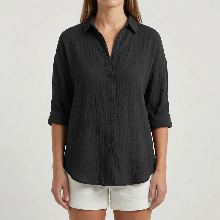 Brentelle - Relaxed Button-Down Long Sleeve Shirt