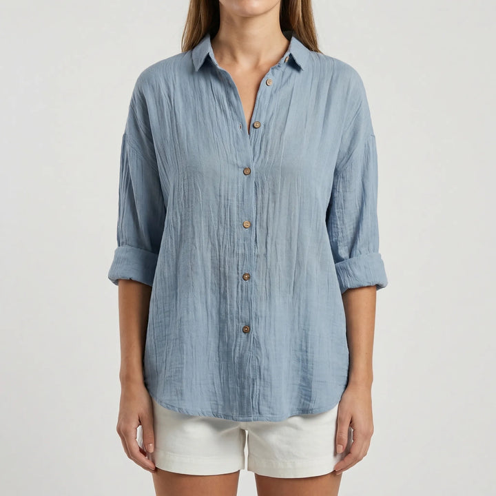 Brentelle - Relaxed Button-Down Long Sleeve Shirt