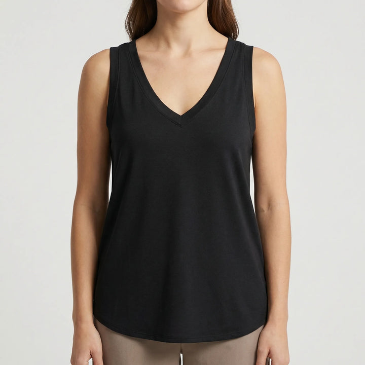 Brezova - Loose Deep V-Neck Sleeveless Top