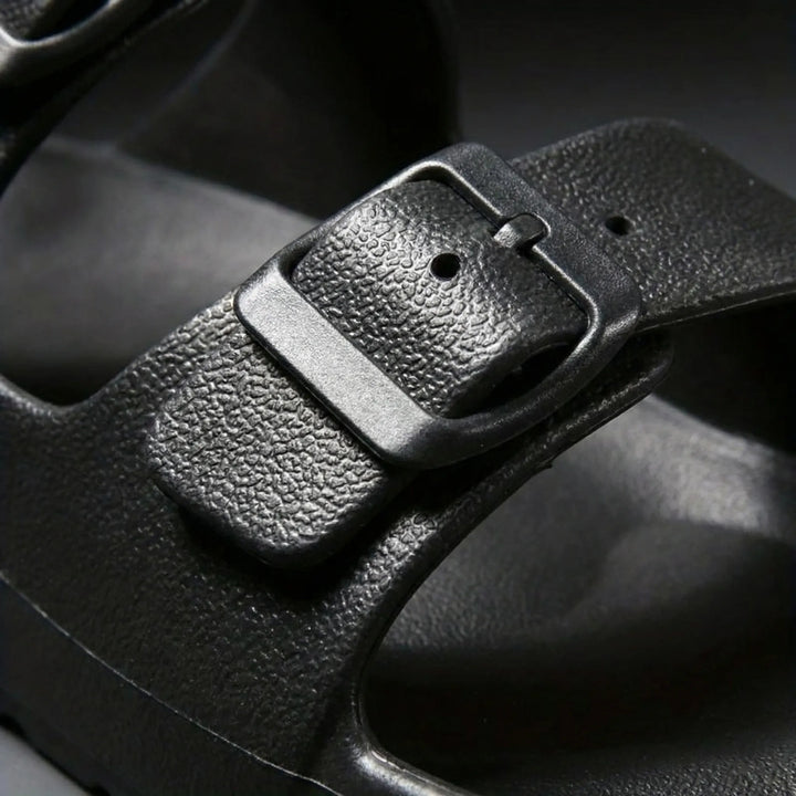 Buckivo - Double Buckle Open-Toe Slide Sandal
