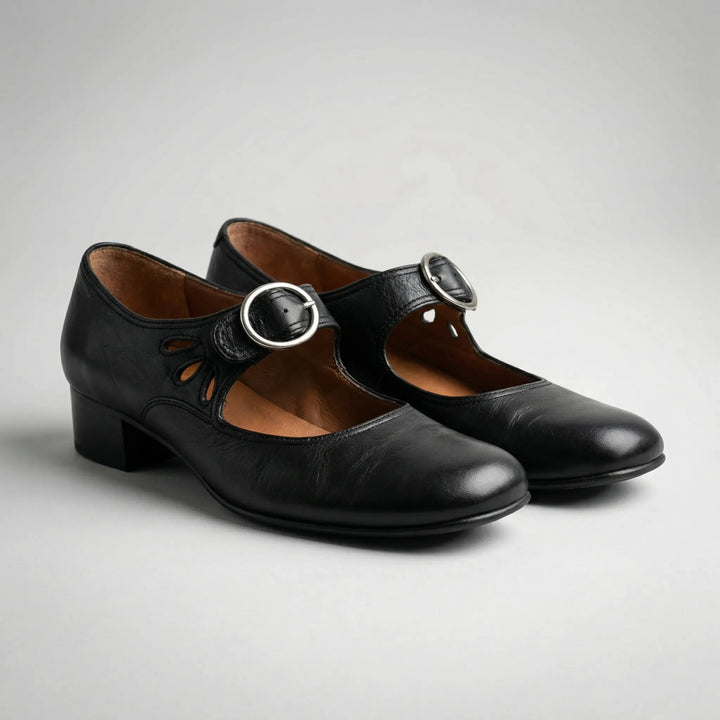 Buckova - Low-Heel Buckle Strap Women's Shoe