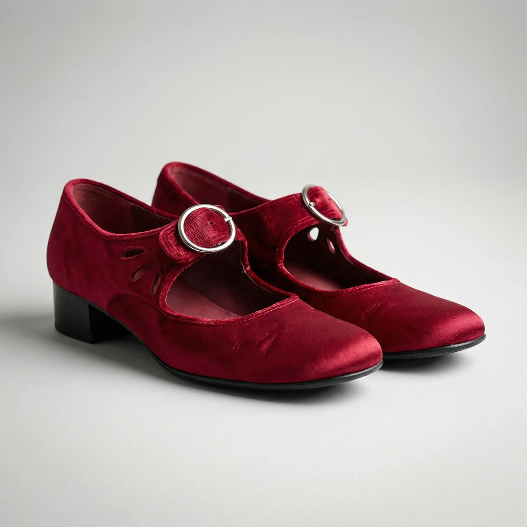 Buckova - Low-Heel Buckle Strap Women's Shoe