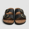 Open-Toe Flat Sandal With Buckle Strap