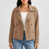 Double-Breasted Cropped Blazer Jacket for Women
