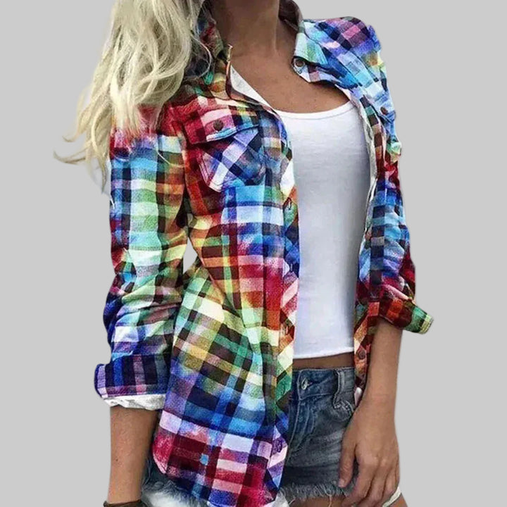 Women's Blouse with Timeless Plaid Design
