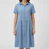 Button-Down Tiered Midi Dress