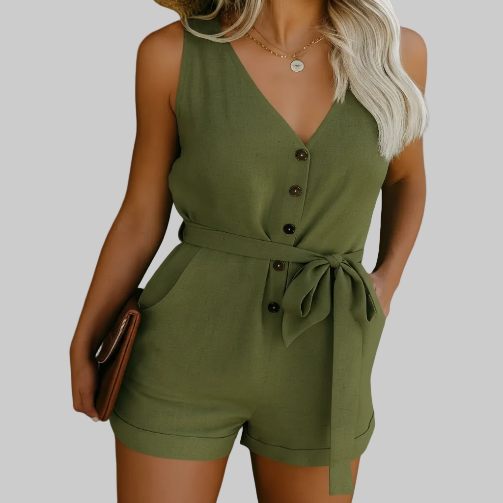 Lightweight Women's V Neck Summer Jumpsuit