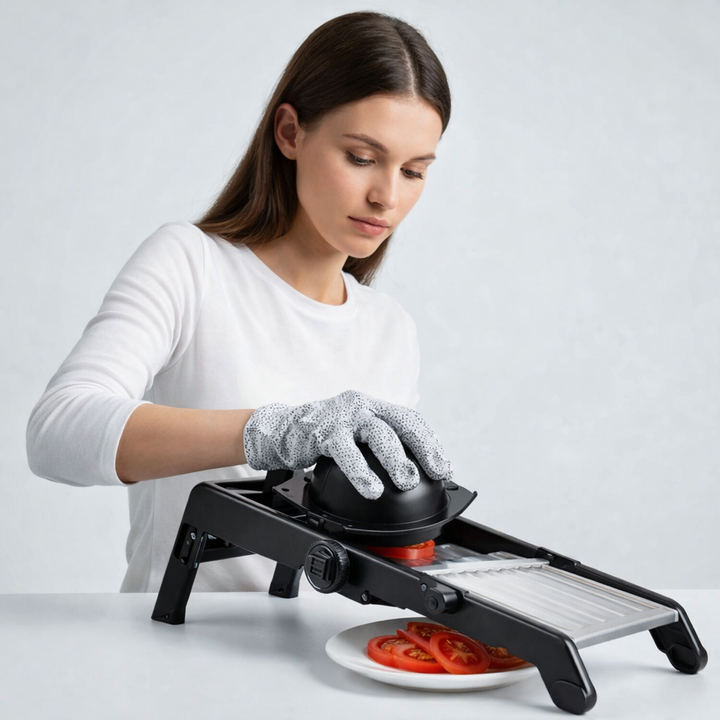 Adjustable Mandoline Slicer With Safety Gloves