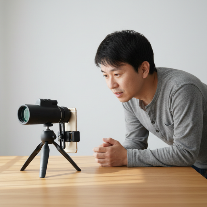 High-Zoom Compact Monocular With Tripod