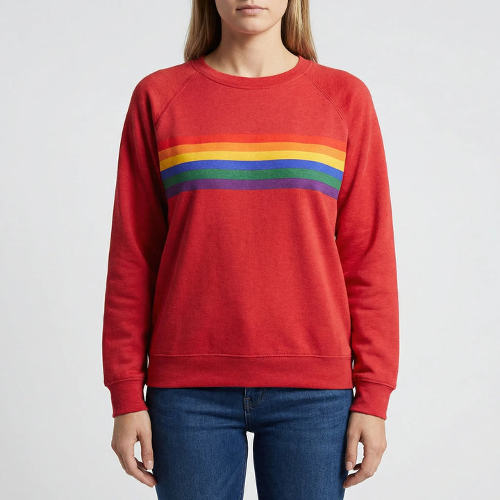 Chromelo - Crew Neck Rainbow Stripe Pullover