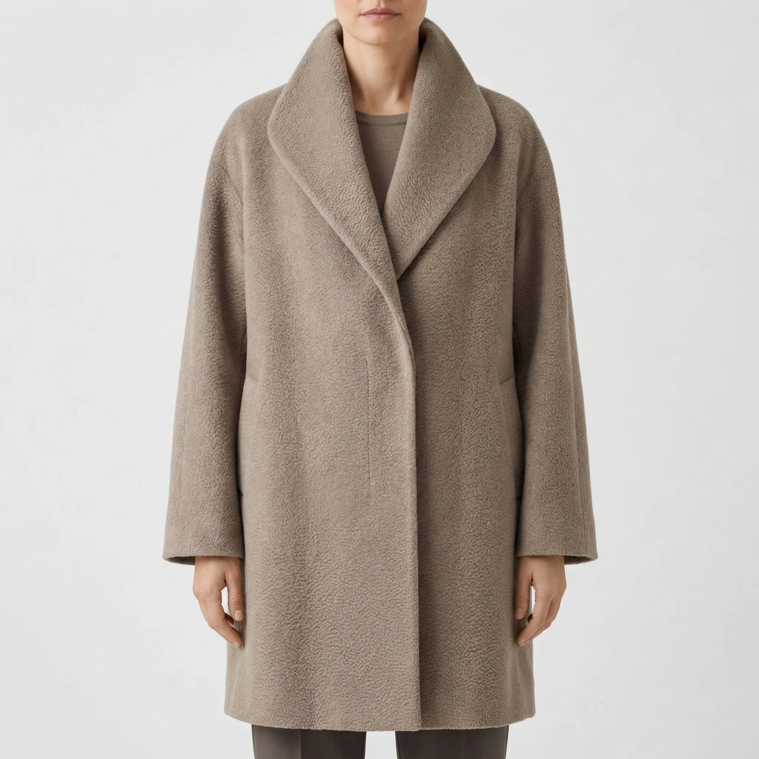 Clairette - Wide-Collar Hip-Length Women's Jacket