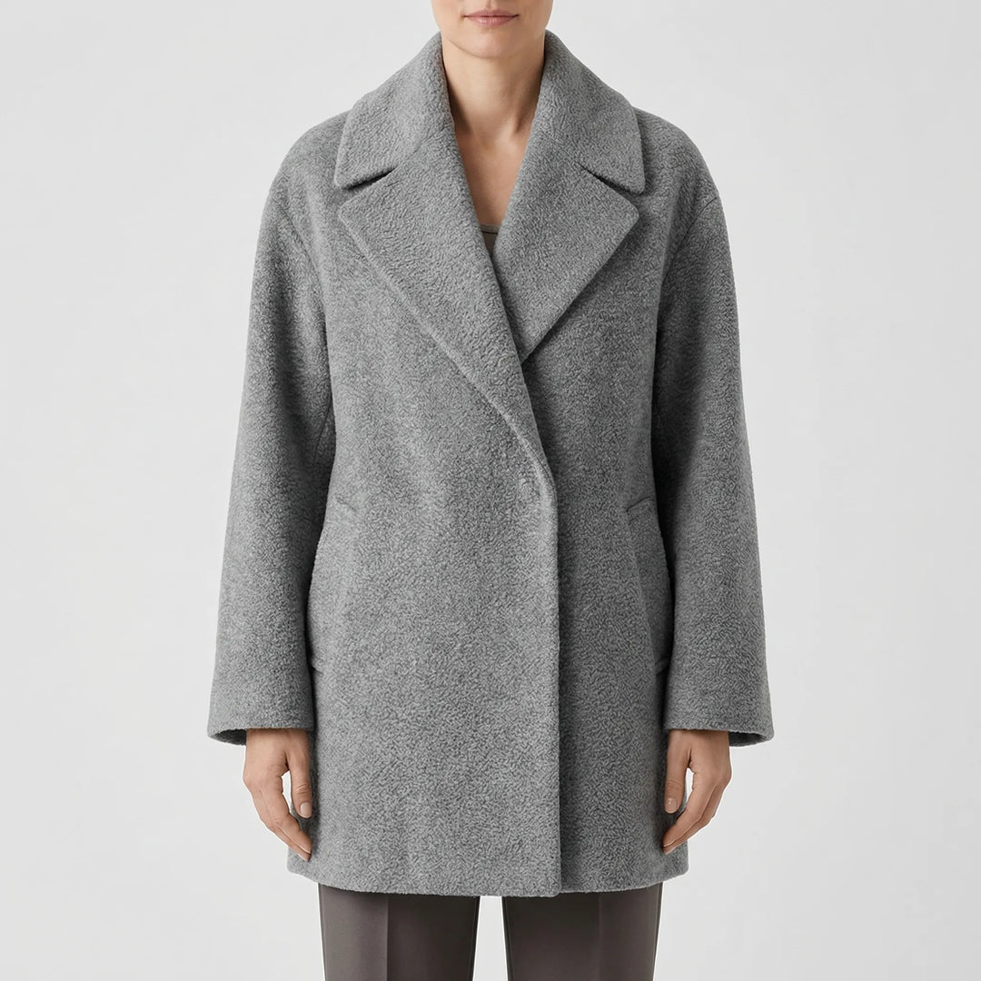 Clairette - Wide-Collar Hip-Length Women's Jacket