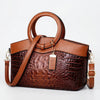 Structured Crocodile-Embossed Tote Bag