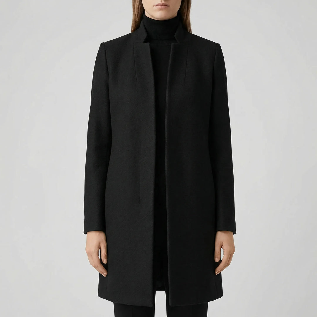Claroven - Long Structured Button-Front Coat