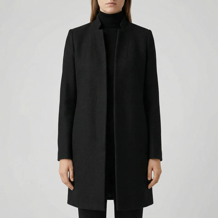 Claroven - Long Structured Button-Front Coat