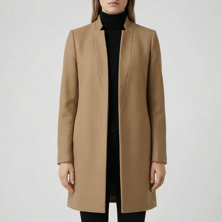 Claroven - Long Structured Button-Front Coat
