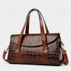 Embossed Croc-Texture Structured Handbag