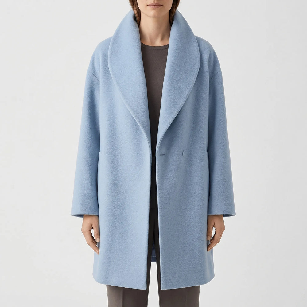 Collarra - Wide-Collar Straight-Hem Women's Jacket