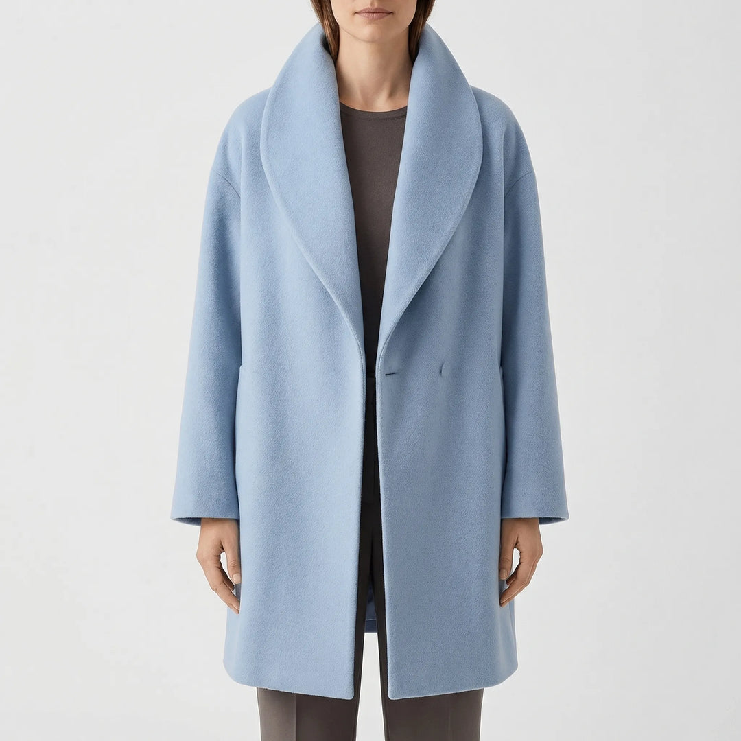Collarra - Wide-Collar Straight-Hem Women's Jacket