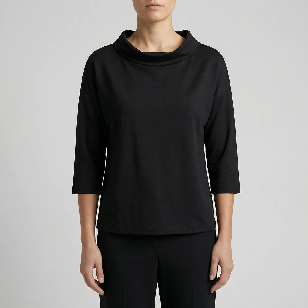 Collova - High Collar Relaxed-Fit Top