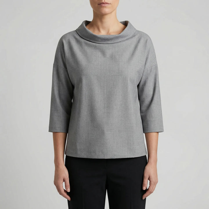 Collova - High Collar Relaxed-Fit Top