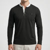 Long-Sleeve Henley With Contrast Collar for Men