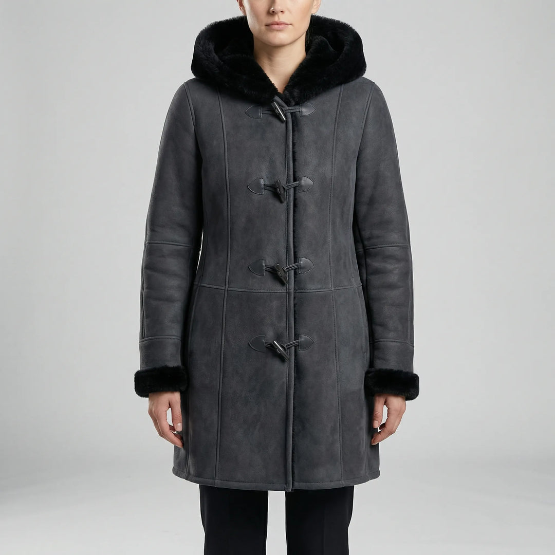 Colvara - Hooded Toggle-Closure Mid-Length Coat