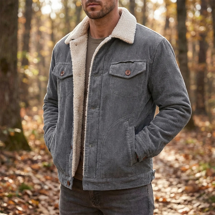 Corveaux - Sherpa-Lined Corduroy Button-Front Jacket