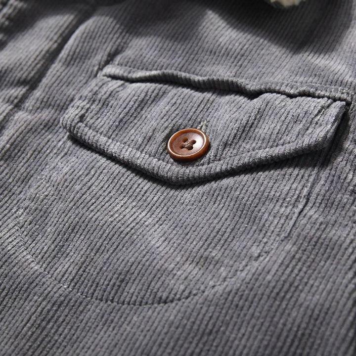 Corveaux - Sherpa-Lined Corduroy Button-Front Jacket