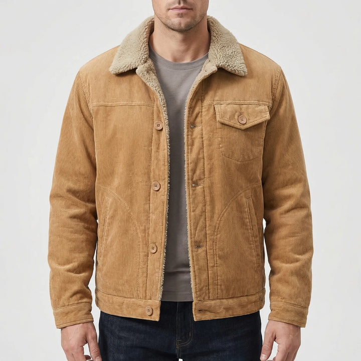 Corveaux - Sherpa-Lined Corduroy Button-Front Jacket