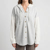 Oversized Hooded Button-Front Sweatshirt