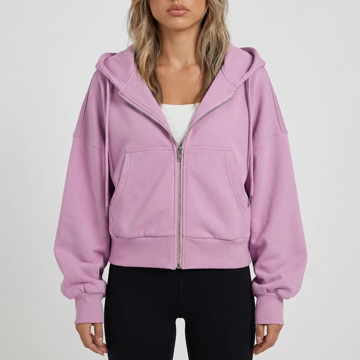 Croplyx - Cropped Zip-Up Hoodie For Women