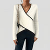 Crossover V-Neck Knit Sweater for Women