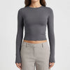 Long Sleeve Cropped Shirt Tee