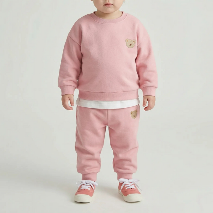 Cublyn - Bear Patch Toddler Sweatshirt Set