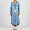 Long-Sleeve Button-Down Denim Dress
