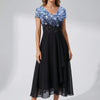 Floral Print V-Neckline Midi Dress for Women