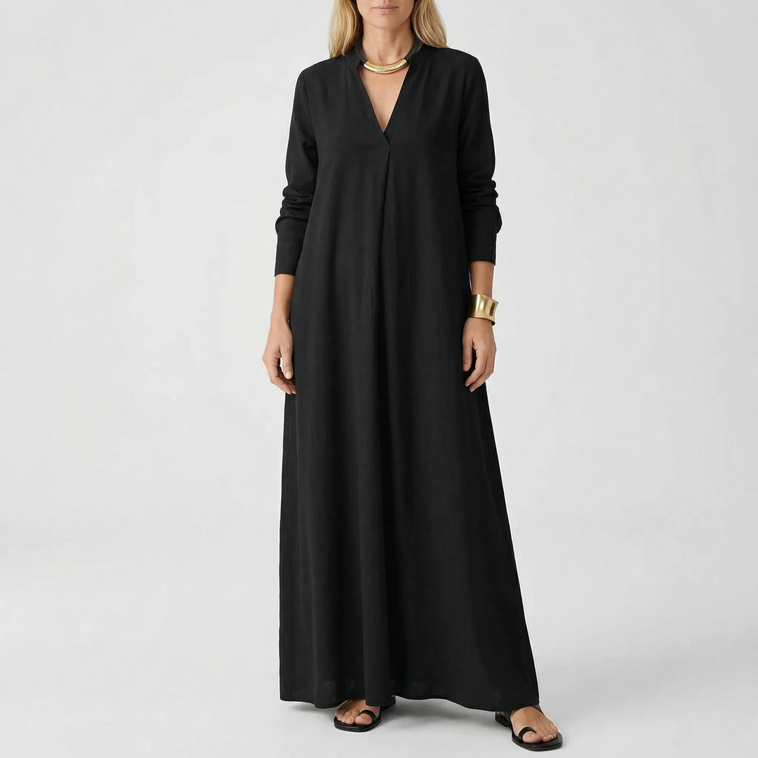 Dravilex - Floor-Length V-Neck Maxi Dress