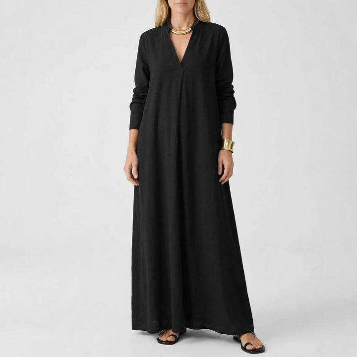 Dravilex - Floor-Length V-Neck Maxi Dress